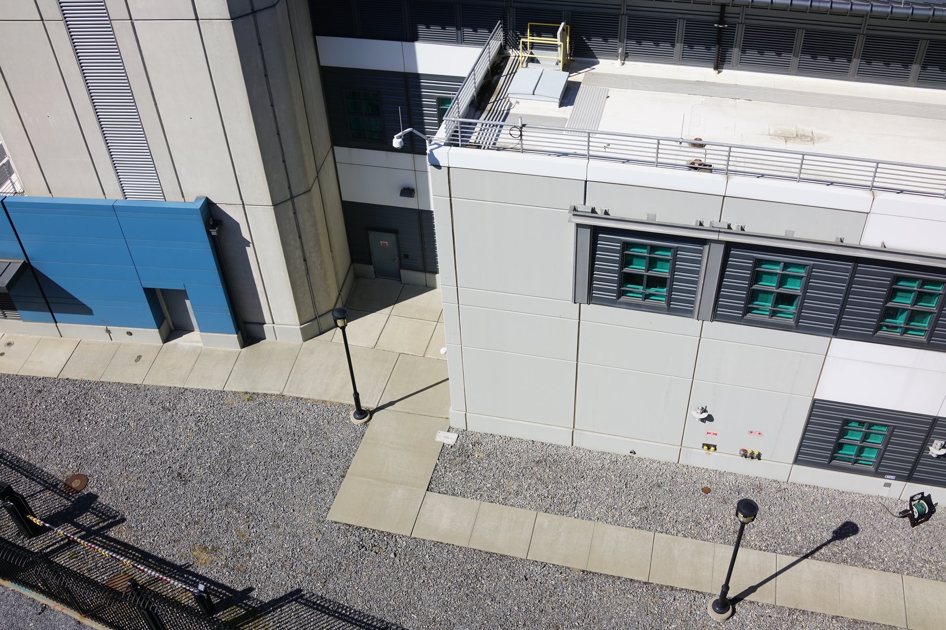 Aerial drone view of LaGuardia Airport terminal building